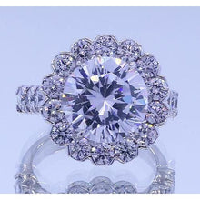 Afbeelding in Gallery-weergave laden, 3.50 Karaat Echt Diamanten Ronde Halo Jubileumring Wit Goud 14K
