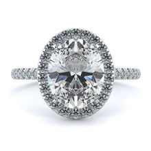 Afbeelding in Gallery-weergave laden, 3.50 Karaat Ovale En Ronde Echt Diamanten Verlovingshalo Ring