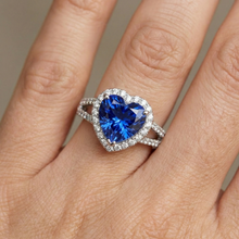 Afbeelding in Gallery-weergave laden, 3.60 Karaat Ceylonese Blauwe Saffier Natuurlijke uit de aarde gewonnen Diamanten Ring Witgoud 14K