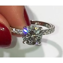 Afbeelding in Gallery-weergave laden, 3.65 Karaat Echt Damanten Verlovingsring Rond Geslepen Sieraden Nieuw