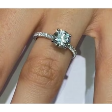 Afbeelding in Gallery-weergave laden, 3.65 Karaat Echt Damanten Verlovingsring Rond Geslepen Sieraden Nieuw
