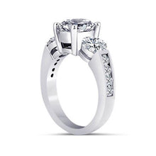 Afbeelding in Gallery-weergave laden, 3.76 Karaat Ronde Echt Diamanten Drie Stenen Stijl Verlovingsring Sieraden