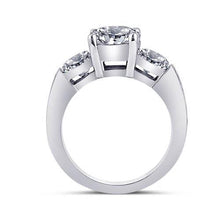 Afbeelding in Gallery-weergave laden, 3.76 Karaat Ronde Echt Diamanten Drie Stenen Stijl Verlovingsring Sieraden
