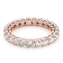 Afbeelding in Gallery-weergave laden, Rond Geslepen Diamant ring in 14K Rosé Goud – zijaanzicht