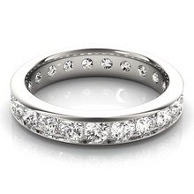 Afbeelding in Gallery-weergave laden, Briljant Rond Briljant Eternity Band in 14 Karaat Witgoud – zijaanzicht