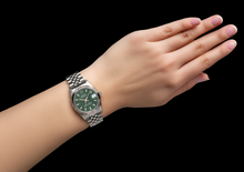 Afbeelding in Gallery-weergave laden, 31 mm Rolex Datumjust mintgroen stalen horloge met lichtgevende wijzerplaat P5