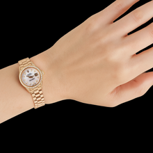 Afbeelding in Gallery-weergave laden, Rolex Dames President Stijl Horloge Geelgoud Diamant Parelmoer Wijzerplaat