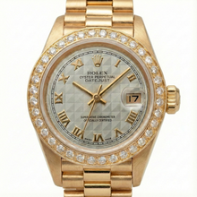 Afbeelding in Gallery-weergave laden, Rolex Datejust Piramide Romeinse Wijzerplaat Diamanten Lunette Horloge President Stijl G