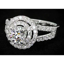 Afbeelding in Gallery-weergave laden, echte round diamant 3karaat ring zijaanzicht