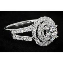 Afbeelding in Gallery-weergave laden, echte round diamant 3karaat ring close-up detail