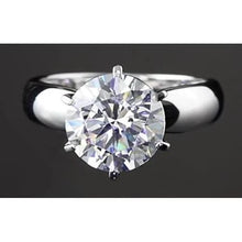Afbeelding in Gallery-weergave laden, 3 Karaats Echt Diamant Solitaire verlovingsring Prong Setting Wit Goud 14K