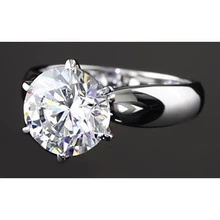 Afbeelding in Gallery-weergave laden, 3 Karaats Echt Diamant Solitaire verlovingsring Prong Setting Wit Goud 14K