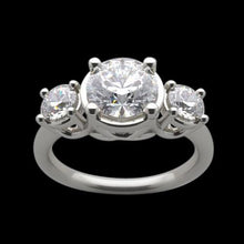 Afbeelding in Gallery-weergave laden, 3 Karaats Lucida Echt Diamanten 3 Stenen Verlovingsring
