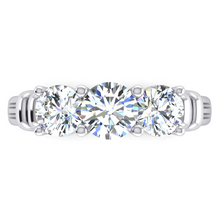 Afbeelding in Gallery-weergave laden, 3 Steen Diamante Ring Echt