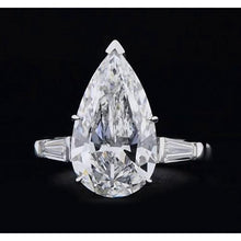 Afbeelding in Gallery-weergave laden, 3 Stenen Echt Diamanten Ring 3.50 Karaat Peer Centrum Wit Goud 14K
