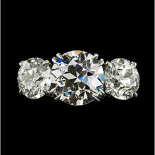 Afbeelding in Gallery-weergave laden, 3 Stenen Ring Ronde Oude Mijn geslepen Echt Diamanten Dubbele Tanden Set 6,50 Karaat
