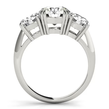 Afbeelding in Gallery-weergave laden, 3 Stenen Ring Ronde Oude Mijn geslepen Echt Diamanten Dubbele Tanden Set 6,50 Karaat