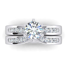 Afbeelding in Gallery-weergave laden, echte round diamant 3.25karaat ring zijaanzicht