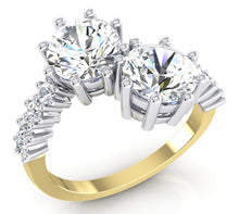 Afbeelding in Gallery-weergave laden, 3,30 Karaat Ronde Geslepen Diamanten Ring In 14 Karaat Witgoud