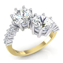 Afbeelding in Gallery-weergave laden, echte round diamant 3.30karaat ring zijaanzicht