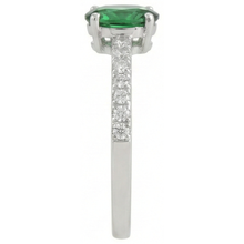 Afbeelding in Gallery-weergave laden, 3,5 ct groene smaragd en Natuurlijke echte diamanten ( niet in een laboratorium gekweekt ) trouwring