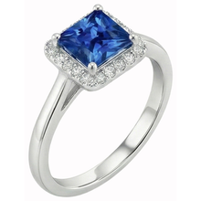 Afbeelding in Gallery-weergave laden, echte princess saffier 3.50karaat ring close-up detail