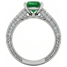 Afbeelding in Gallery-weergave laden, echte round smaragd 3.50karaat ring profielweergave