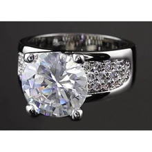 Afbeelding in Gallery-weergave laden, 3,75 Karaat Ronde Echt Diamanten Jubileumring Effenen Witgoud 14K