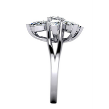 Afbeelding in Gallery-weergave laden, 3 Karaat Diamant Peer Vormige Cluster Ring Goud 14K Sieraden Voor Dames
