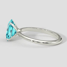 Afbeelding in Gallery-weergave laden, 3ct ovale Paraiba-toermalijn viertandige solitaire