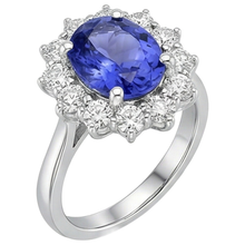 Afbeelding in Gallery-weergave laden, 4.35 Ct Tanzaniet Met Diamanten Ring Nieuw Wit Goud 14K