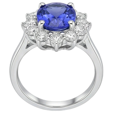 Afbeelding in Gallery-weergave laden, 4.35 Ct Tanzaniet Met Diamanten Ring Nieuw Wit Goud 14K