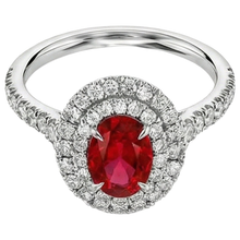 Afbeelding in Gallery-weergave laden, echte round robijn 4.50karaat ring close-up detail