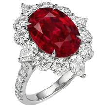 Afbeelding in Gallery-weergave laden, echte round robijn 4.50karaat ring close-up detail