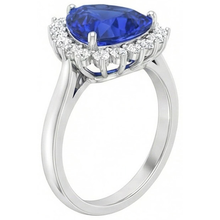 Afbeelding in Gallery-weergave laden, echte trillion saffier 4.60karaat ring close-up detail