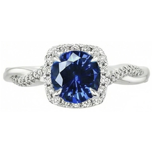 Afbeelding in Gallery-weergave laden, 4.65 karaat ovale Ceylon blauwe saffier Natuurlijke echte diamanten ( niet in een laboratorium gekweekt ) trouwring