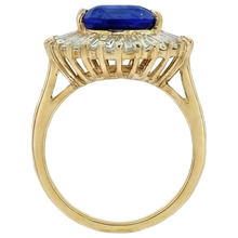 Afbeelding in Gallery-weergave laden, echte baguette saffier 4.71karaat ring op wit