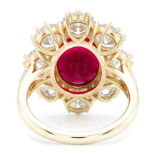 Afbeelding in Gallery-weergave laden, 4.75 Ct Rode Saffier Met Diamanten Trouwring Wit Goud 14K