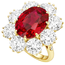 Afbeelding in Gallery-weergave laden, 4.75 ct natuurlijke robijn met Natuurlijke echte diamanten ( niet in een laboratorium gekweekt ) ring geel goud 14k