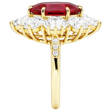 Afbeelding in Gallery-weergave laden, 4.75 ct natuurlijke robijn met Natuurlijke echte diamanten ( niet in een laboratorium gekweekt ) ring geel goud 14k