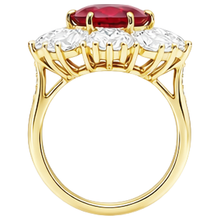 Afbeelding in Gallery-weergave laden, 4.75 ct natuurlijke robijn met Natuurlijke echte diamanten ( niet in een laboratorium gekweekt ) ring geel goud 14k