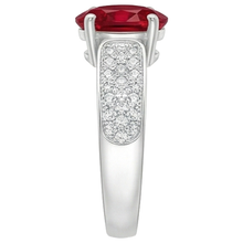 Afbeelding in Gallery-weergave laden, 4.80 Karaat Robijn Met Diamanten Ring Wit Goud 14K