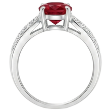 Afbeelding in Gallery-weergave laden, 4.80 Karaat Robijn Met Diamanten Ring Wit Goud 14K