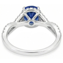 Afbeelding in Gallery-weergave laden, 4.85 ct Sri Lanka blauwe saffier halo Natuurlijke echte diamanten ( niet in een laboratorium gekweekt ) ring wit goud