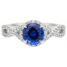Afbeelding in Gallery-weergave laden, 4.85 ct Sri Lanka blauwe saffier halo Natuurlijke echte diamanten ( niet in een laboratorium gekweekt ) ring wit goud