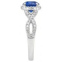 Afbeelding in Gallery-weergave laden, 4.85 ct Sri Lanka blauwe saffier halo Natuurlijke echte diamanten ( niet in een laboratorium gekweekt ) ring wit goud