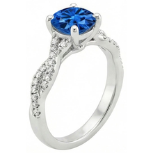 Afbeelding in Gallery-weergave laden, echte round saffier 4.90karaat ring vooraanzicht