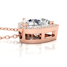 Afbeelding in Gallery-weergave laden, 4 Karaat Hartvorm Halo Echt Diamanten Dia Hanger Rosé Goud 14K