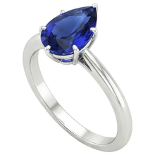 Afbeelding in Gallery-weergave laden, echte pear diamant 4karaat ring bovenaanzicht