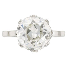Afbeelding in Gallery-weergave laden, 4 ct Grote Ronde Oude Mijn Geslepen Diamanten Trouw Ring Wit Goud 14K